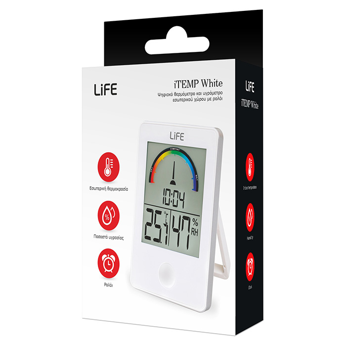 ΘΕΡΜΟΜΕΤΡΟ-ΥΓΡΑΣΙΟΜΕΤΡΟ-ΡΟΛΟΙ LIFE iTemp White - Image 4