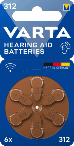 ΜΠΑΤΑΡΙΑ VARTA Aid 312 BL6- Ακουστικών 6άδα, Made in Germany