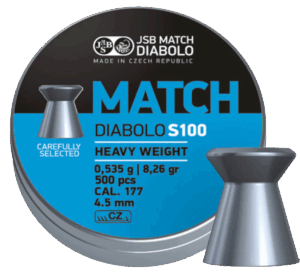 ΒΛΗΜΑΤΑ JSB MATCH DIABOLO BLUE 4.49mm / 500,S100 for Rifles, (0,535g,8.26gr ) Heavy