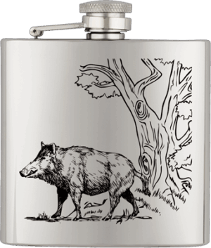 ΥΔΡΟΔΟΧΕΙΟ - ΦΛΑΣΚΙ Barbaric stainless hip flask. 6 Oz-ΑΓΡΙΟΓΟΥΡΟΥΝΟ, 40122GR293