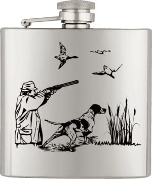 ΥΔΡΟΔΟΧΕΙΟ - ΦΛΑΣΚΙ Barbaric stainless hip flask. 6 Oz-ΣΚΥΛΟΣ+ΚΥΝΗΓΟΣ, 40122GR295