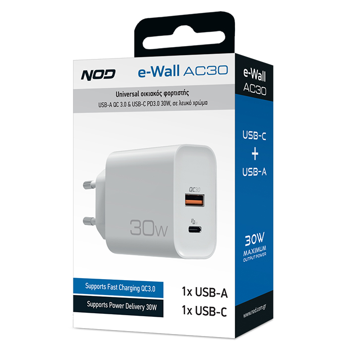 ΤΡΟΦΟΔΟΤΙΚΟ NOD Universal Οικιακός Φορτιστής 1xUSB-A, 1xUSB-C - Image 5