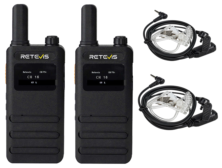 ΠΟΜΠΟΔΕΚΤΗΣ RETEVIS B63S, PMR16 + 2x G-Hook earpiece C9250A, Transparent