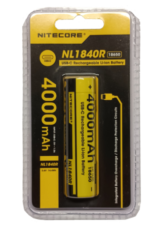 ΜΠΑΤΑΡΙΑ NITECORE 18650 / 4000mAh (τιμή τεμαχίου), NL1840R