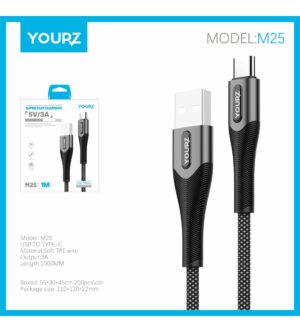 ΚΑΛΩΔΙΟ YOURZ Y-M25/3, USB to Type-C, 5V/3A , 1000mm